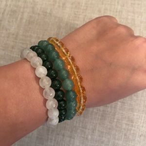 Crystal bracelets - rose quartz, citrine, jade...
